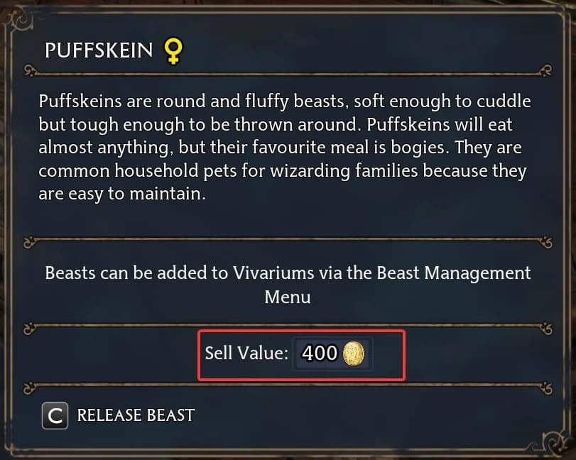 Increase beasts sell price